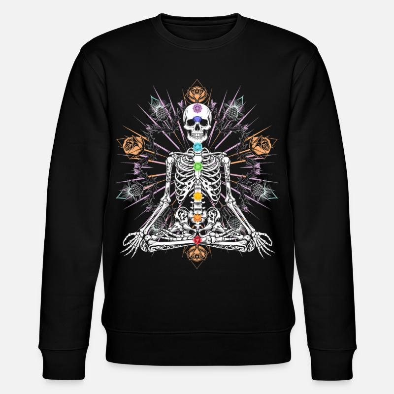 Skeleton Chakra Gothic Meditation - Stanley/Stella CHANGER Unisex Organic Sweatshirt - black
