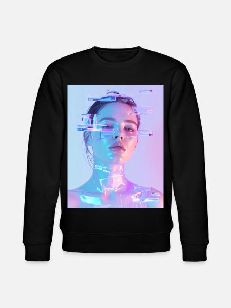 Irisierende Glitch Frau - Stanley/Stella Unisex Bio-Sweatshirt CHANGER - Schwarz