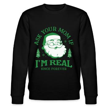 Weihnachtsmann Design für Weihnachten und Winter - Stanley/Stella Unisex Bio-Sweatshirt CHANGER  - Schwarz - Vorne - Nik (191cm) & Marisol (170cm)