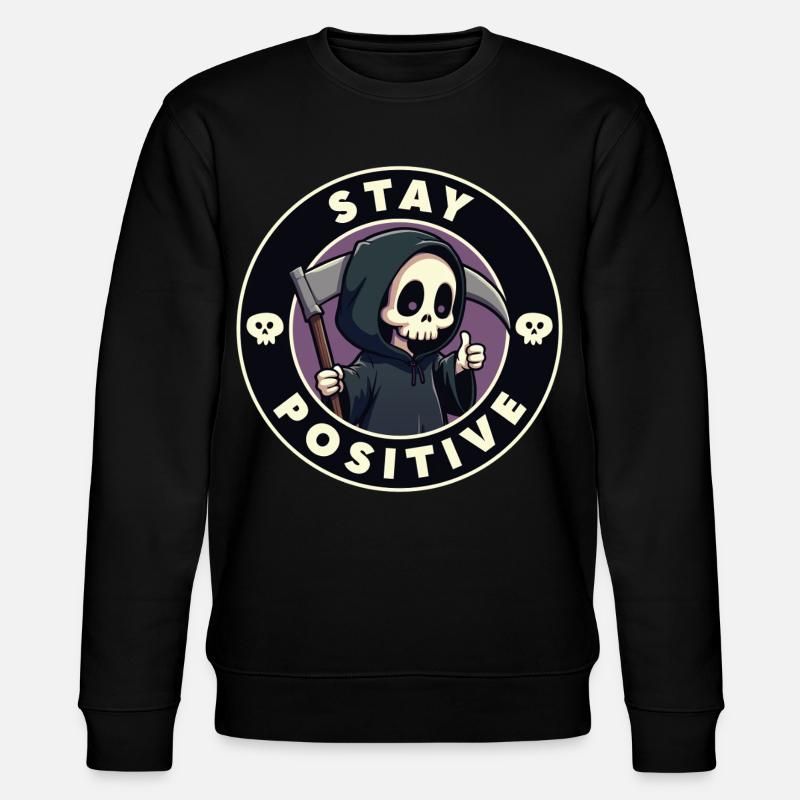 Restez positif - Sweat bio CHANGER Stanley/Stella Unisexe - noir