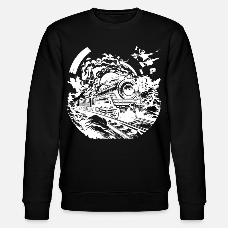 Eisenbahn Skizze - Stanley/Stella Unisex Bio-Sweatshirt CHANGER - Schwarz