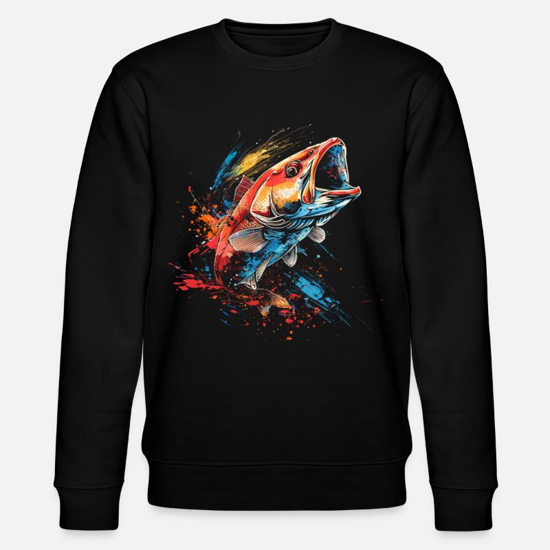 Blobs de peinture de poisson - Sweat bio CHANGER Stanley/Stella Unisexe - noir