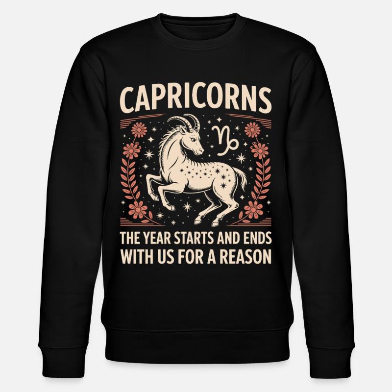 Steinbock Sternzeichen - Stanley/Stella Unisex Bio-Sweatshirt CHANGER  - Schwarz