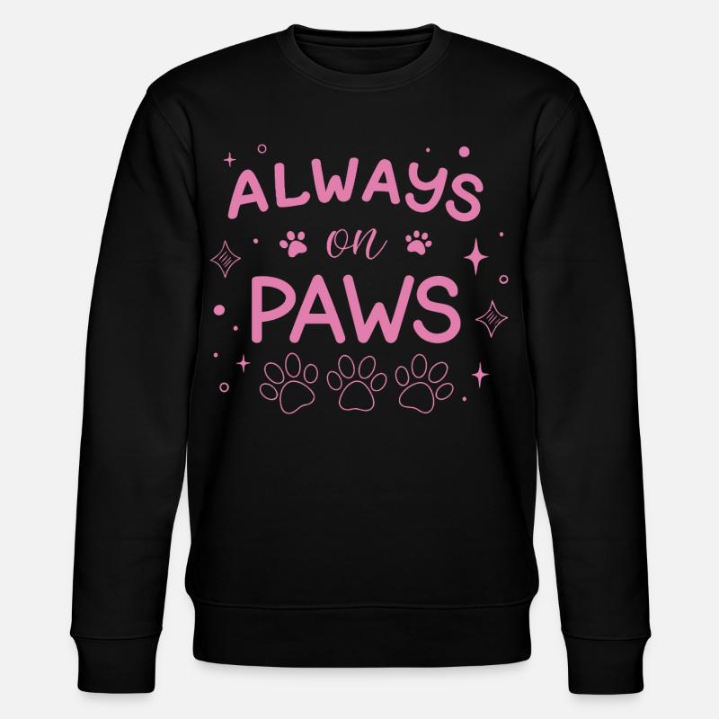 Immer auf den Pfoten Rose - Stanley/Stella Unisex Bio-Sweatshirt CHANGER  - Schwarz