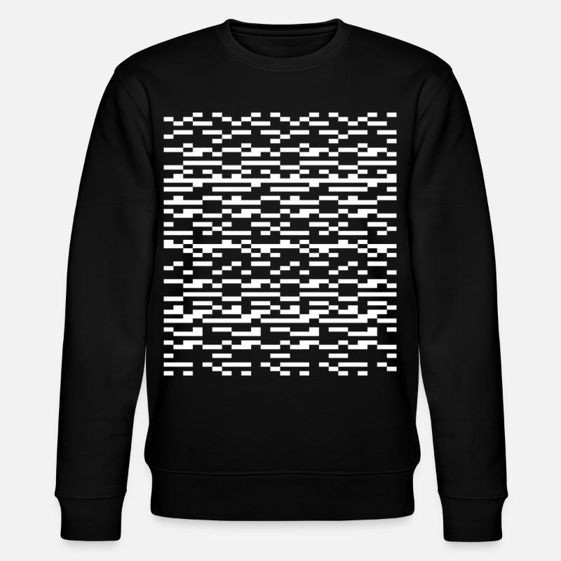 Glitch Grid Monochrome Pattern - Stanley/Stella CHANGER Unisex Organic Sweatshirt - black