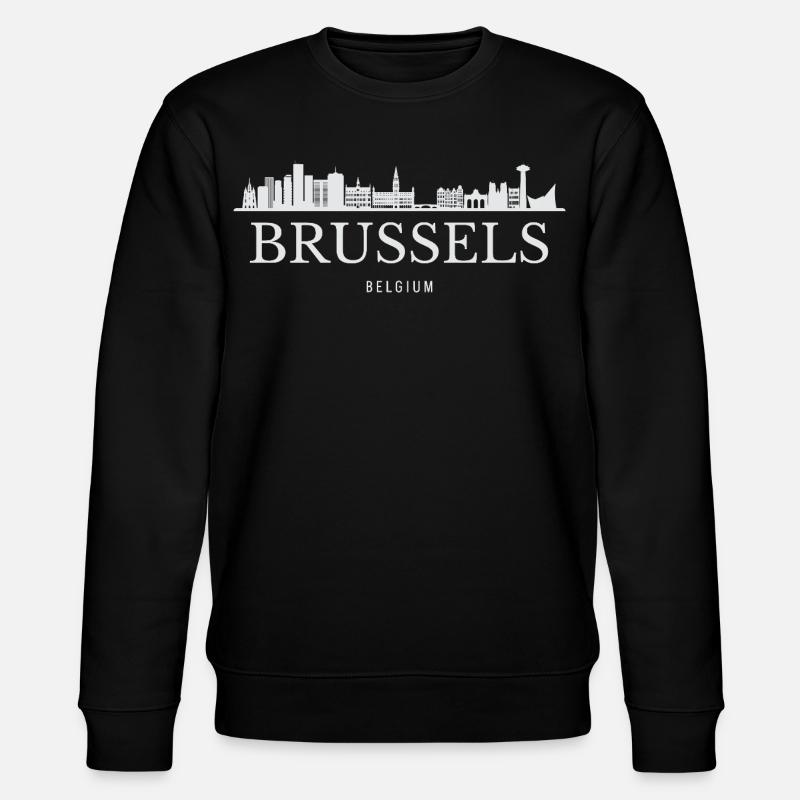 Brussels skyline, Brussels Belgium - Stanley/Stella CHANGER Unisex Organic Sweatshirt - black