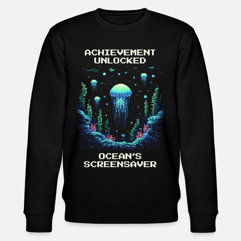 Achievement: Ozean-Bildschirmschoner - Stanley/Stella Unisex Bio-Sweatshirt CHANGER  - Schwarz