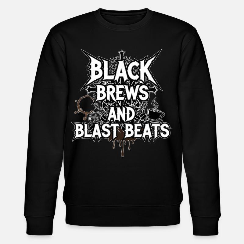 Black Brews and Blast Beats - Stanley/Stella CHANGER Unisex Organic Sweatshirt - black