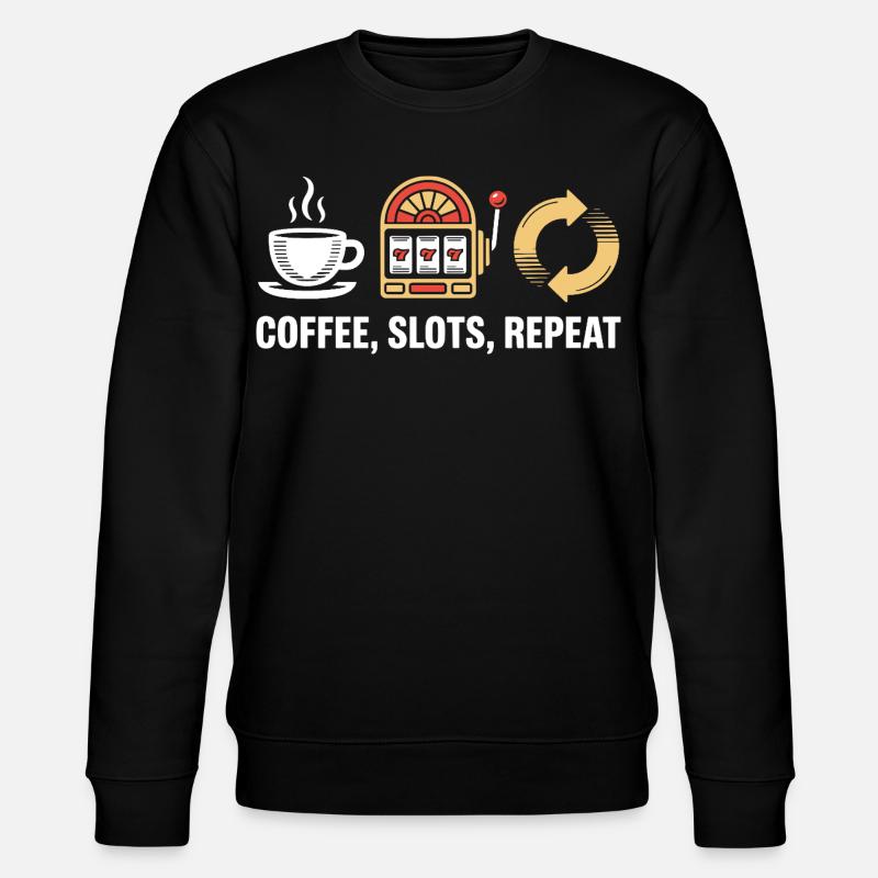 Coffee Slots Repeat Casino Gambling - Stanley/Stella CHANGER Unisex Organic Sweatshirt - black