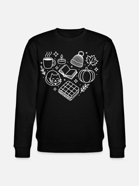 Herbst Herz - Stanley/Stella Unisex Bio-Sweatshirt CHANGER  - Schwarz