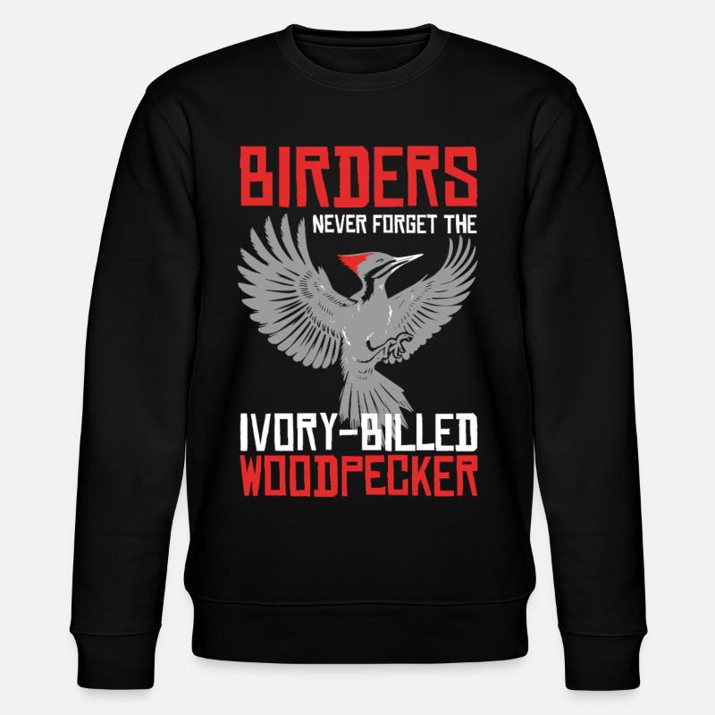 Elfenbein Specht Vogelbeobachter - Stanley/Stella Unisex Bio-Sweatshirt CHANGER  - Schwarz