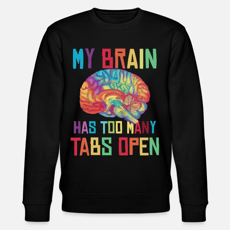 Gehirn: Zu viele Tabs offen - Stanley/Stella Unisex Bio-Sweatshirt CHANGER - Schwarz