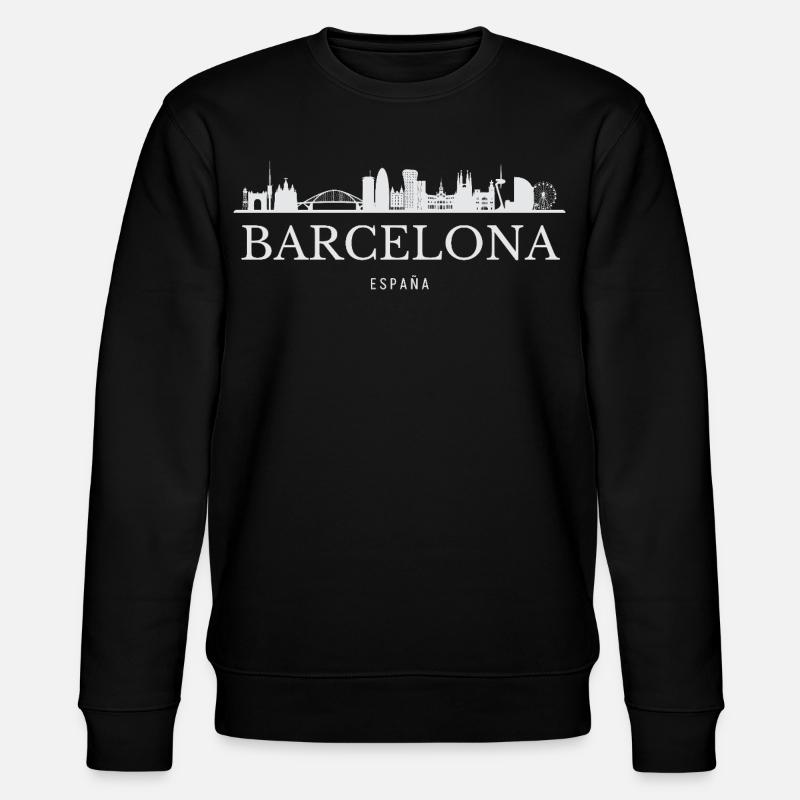 Barcelona Skyline, Barcelona Spanien - Stanley/Stella Unisex Bio-Sweatshirt CHANGER  - Schwarz