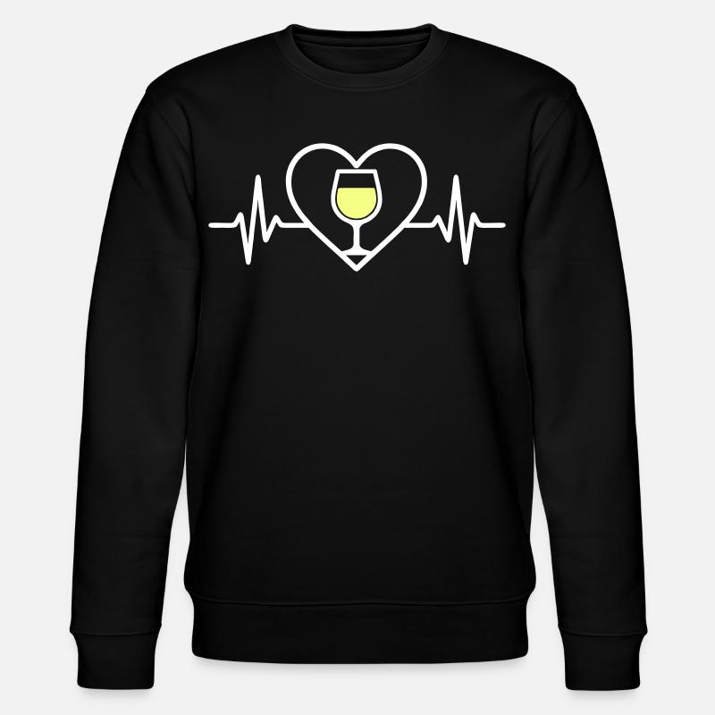 Weißwein Herz - Stanley/Stella Unisex Bio-Sweatshirt CHANGER  - Schwarz
