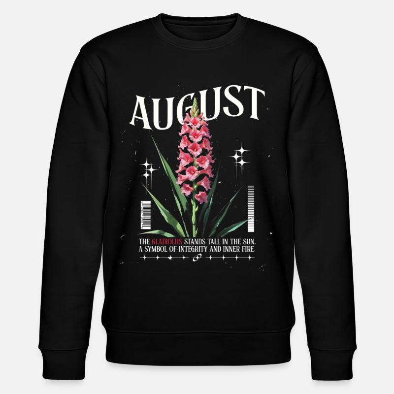 Födelse Blommor, Augusti, Gladiolus, Födelse Blomma - Ekologisk sweatshirt CHANGER unisex från Stanley/Stella - svart