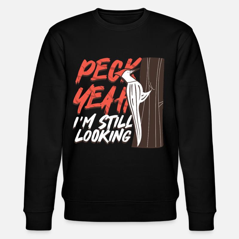 Elfenbein Specht Vogelbeobachter Peck Yeah - Stanley/Stella Unisex Bio-Sweatshirt CHANGER  - Schwarz