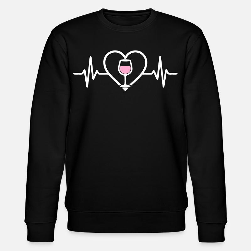 Roséwein-Herz - Stanley/Stella Unisex Bio-Sweatshirt CHANGER - Schwarz