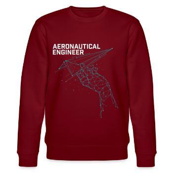 Luftfahrtingenieur Flugzeug Wissenschaft Nerd Geschenk - Stanley/Stella Unisex Bio-Sweatshirt CHANGER  - Burgunderrot - Vorne - Nik (191cm) & Marisol (170cm)