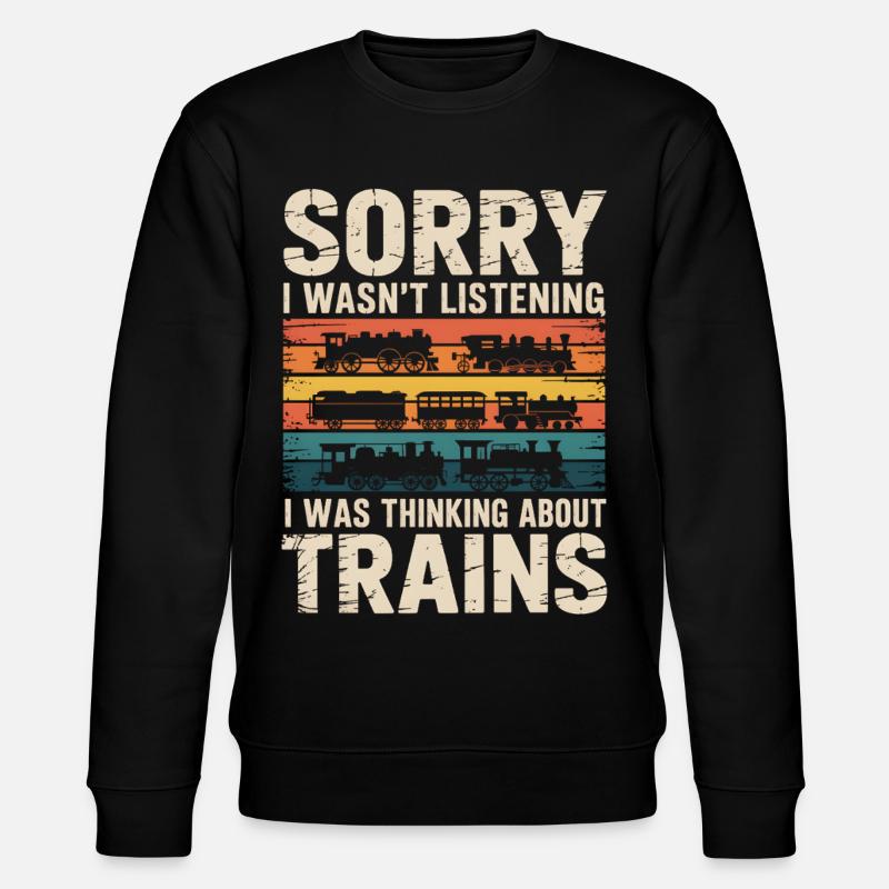Train Motif d’humour rétro - Sweat bio CHANGER Stanley/Stella Unisexe - noir