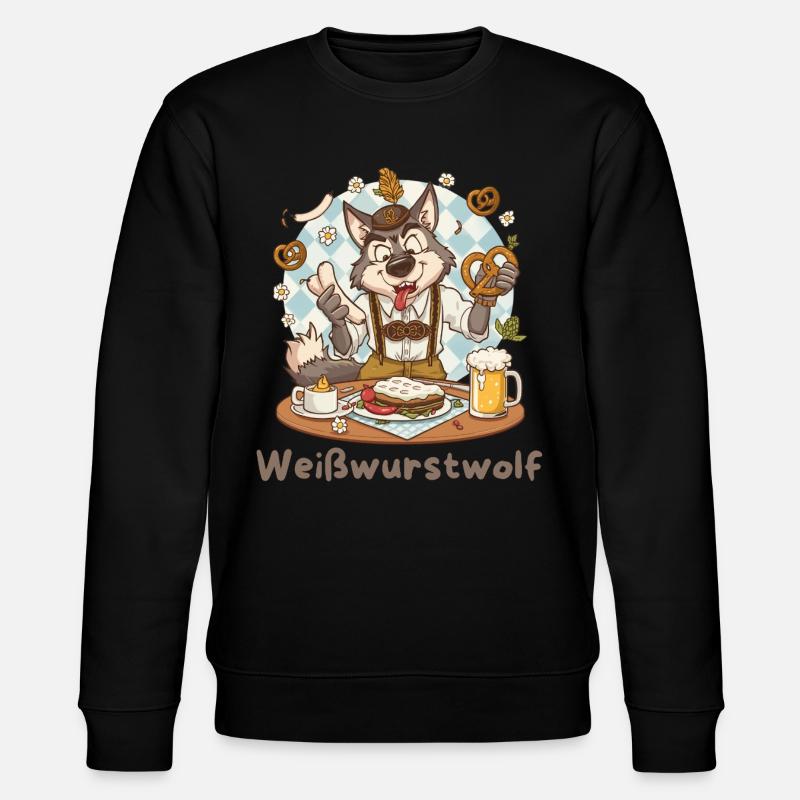 Weißwurstwolf Kochheld Bavarian - Stanley/Stella Unisex Bio-Sweatshirt CHANGER  - Schwarz