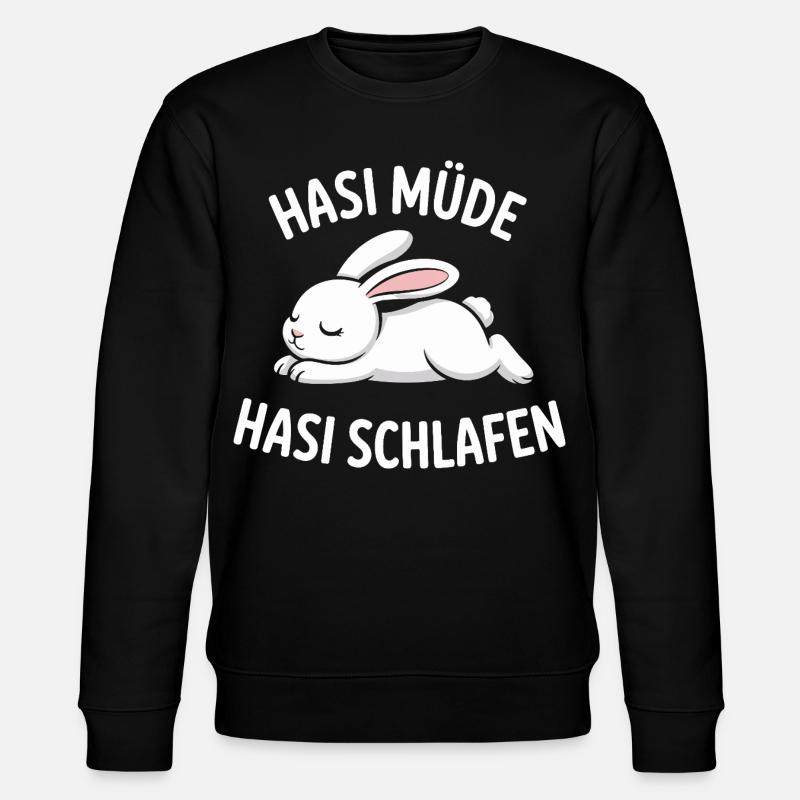 Bunny Tired Bunny Sleeping - Stanley/Stella CHANGER Unisex Organic Sweatshirt - black