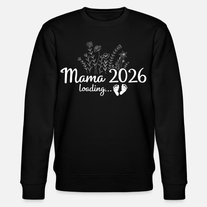 Werdende Mama 2026 - Schwangerschaft ankündigen - Stanley/Stella Unisex Bio-Sweatshirt CHANGER  - Schwarz