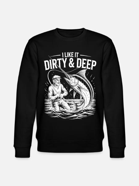 Dirty & Deep – Fun Angler Motif for Men - Stanley/Stella CHANGER Unisex Organic Sweatshirt - black
