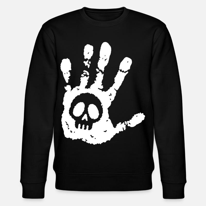 Crâne et empreinte blanche - Sweat bio CHANGER Stanley/Stella Unisexe - noir