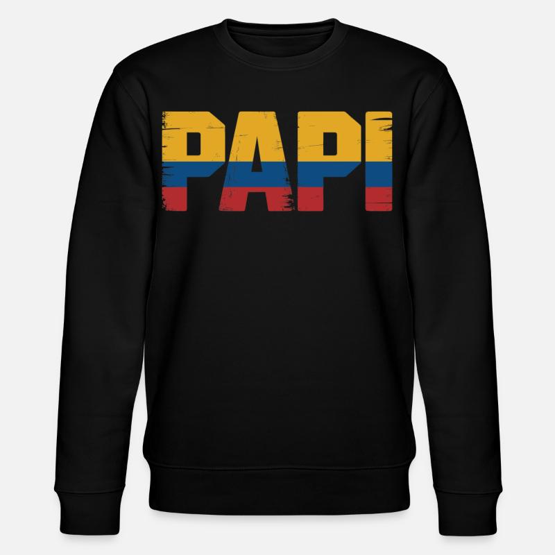 Papi Kolumbien Flagge – Geschenk für - Stanley/Stella Unisex Bio-Sweatshirt CHANGER - Schwarz