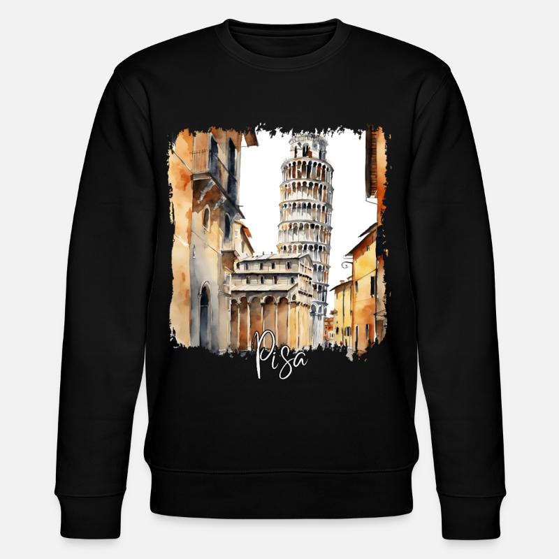Aquarelle de Pise, Pise Italie - Sweat bio CHANGER Stanley/Stella Unisexe - noir