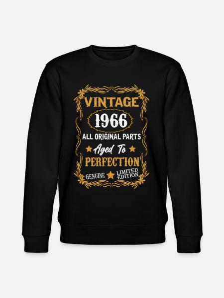 Vintage 1966 Vintage Born Retro Birthday - Stanley/Stella CHANGER Unisex Organic Sweatshirt - black