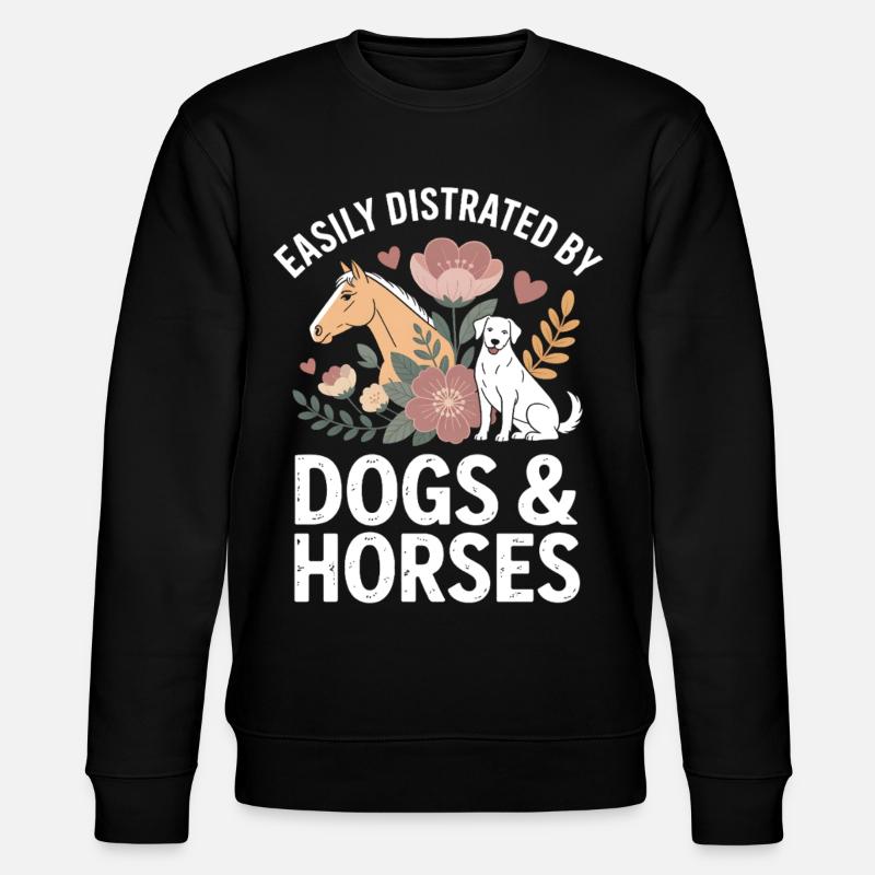 Hunde & Pferde Ablenkung Motiv - Stanley/Stella Unisex Bio-Sweatshirt CHANGER  - Schwarz