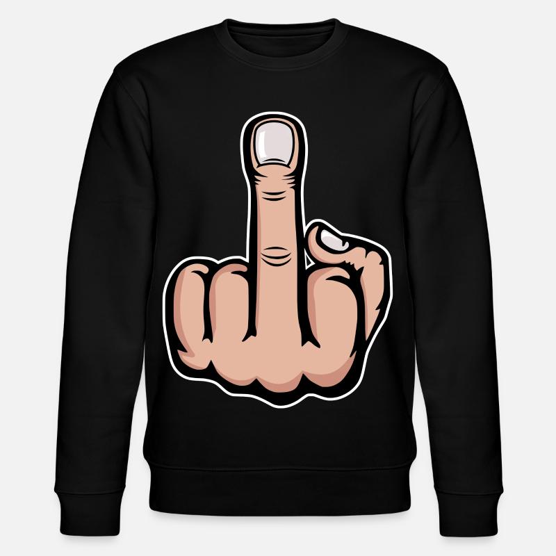 Middle Finger Stinky Finger Design - Stanley/Stella CHANGER Unisex Organic Sweatshirt - black