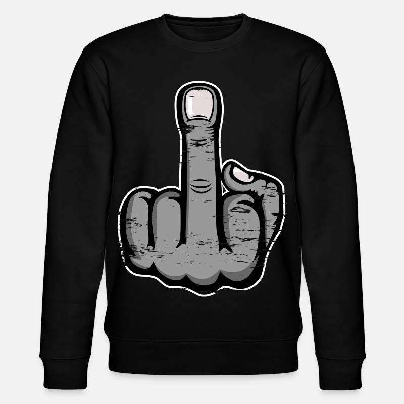 Mittelfinger Stinkefinger Design Grau used - Stanley/Stella Unisex Bio-Sweatshirt CHANGER  - Schwarz