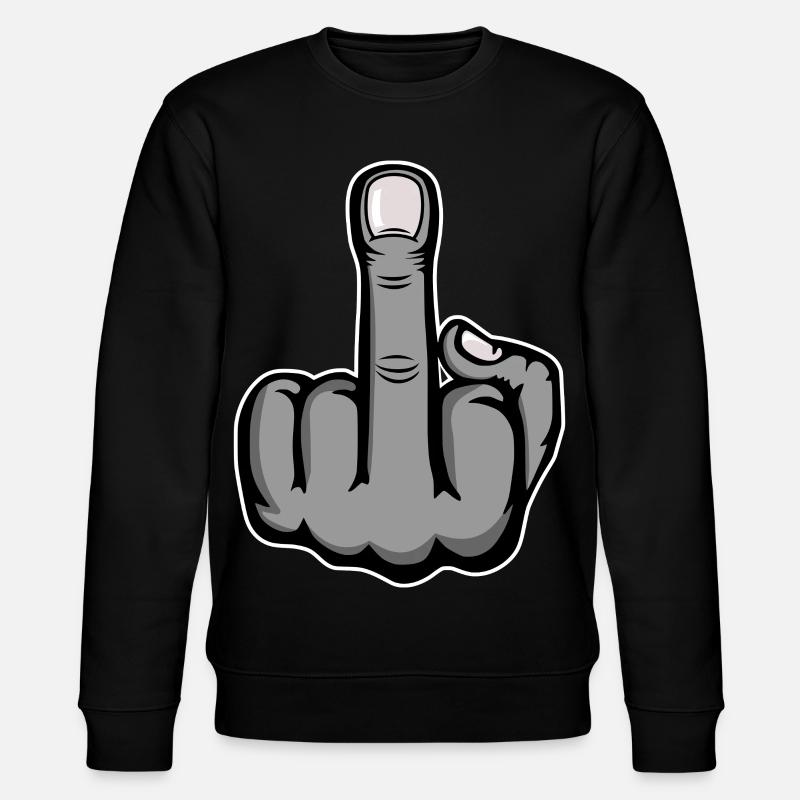Mittelfinger Stinkefinger Design Grau - Stanley/Stella Unisex Bio-Sweatshirt CHANGER - Schwarz