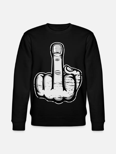 Middle Finger Stinky Finger Design Grey - Stanley/Stella CHANGER Unisex Organic Sweatshirt - black