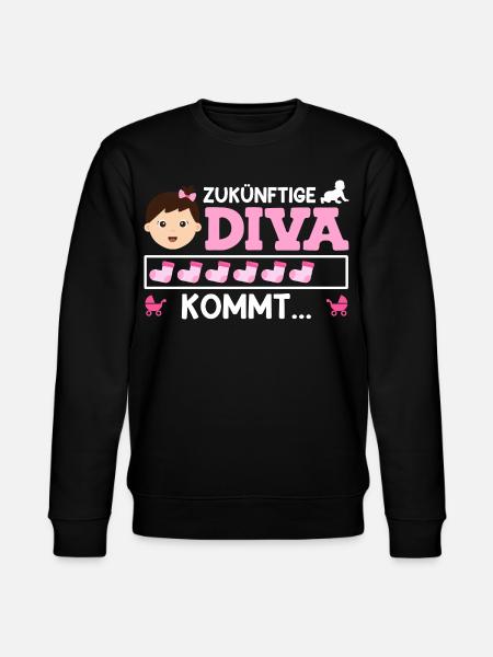 Bientôt Maman FUTURE DIVA ARRIVE Drôle - Sweat bio CHANGER Stanley/Stella Unisexe - noir
