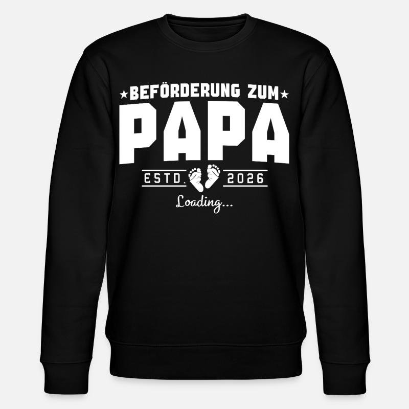 Papa 2026 loading Werdender Vater - Stanley/Stella Unisex Bio-Sweatshirt CHANGER  - Schwarz