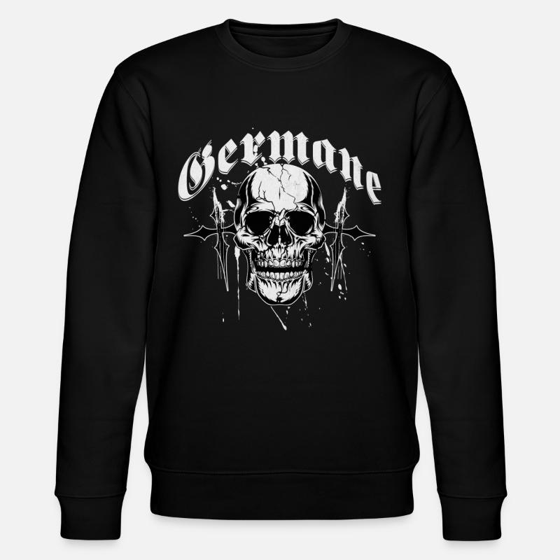 Gothic Skull Cross Print Germanic - Stanley/Stella CHANGER Unisex Organic Sweatshirt - black