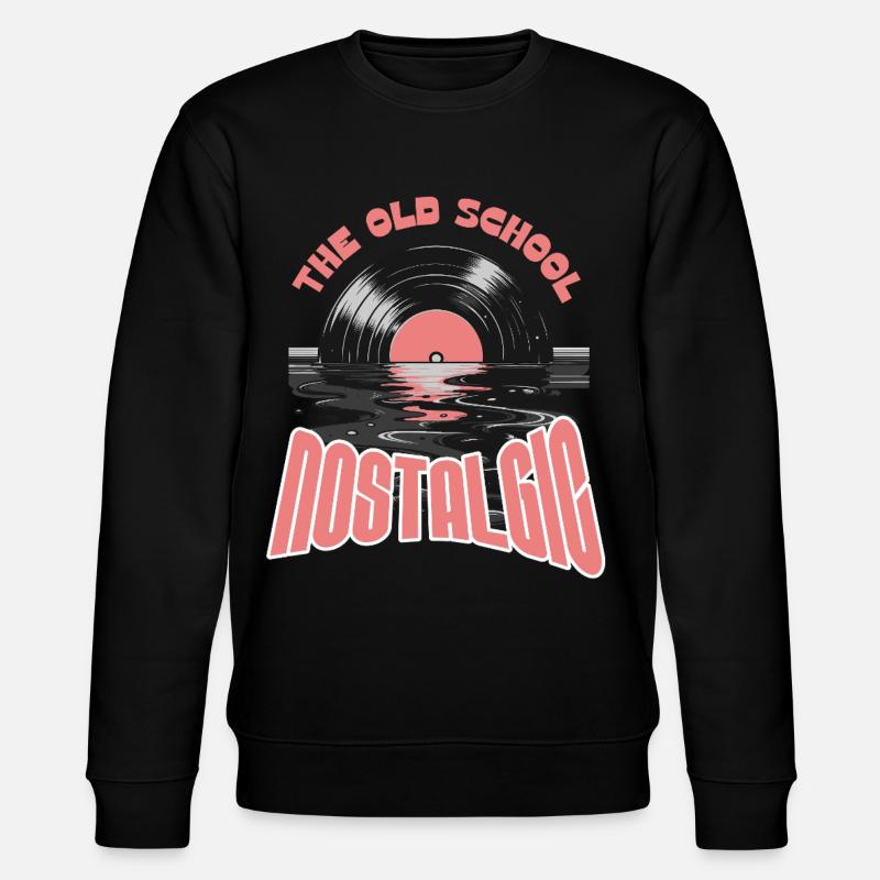 Old School Nostalgik Vinyl-Design - Stanley/Stella Unisex Bio-Sweatshirt CHANGER  - Schwarz