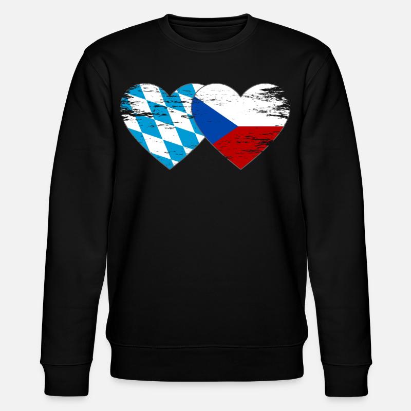 Bavière, République tchèque, drapeau coeur - Sweat bio CHANGER Stanley/Stella Unisexe - noir