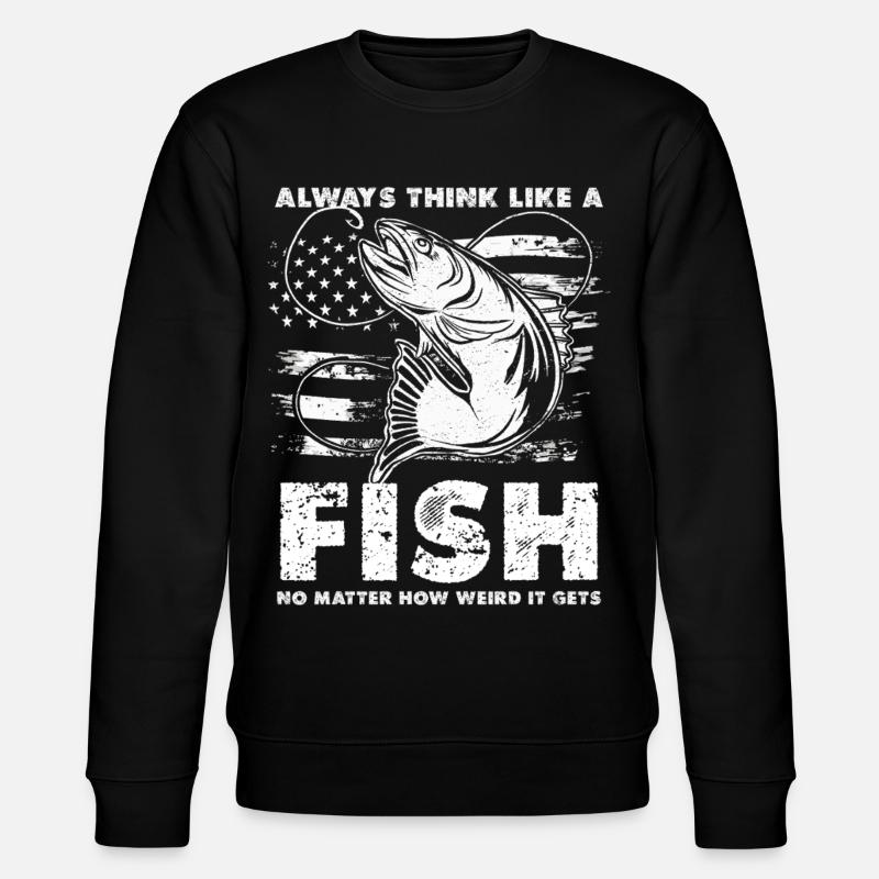 Fish Thoughts Flag Pattern - Stanley/Stella CHANGER Unisex Organic Sweatshirt - black