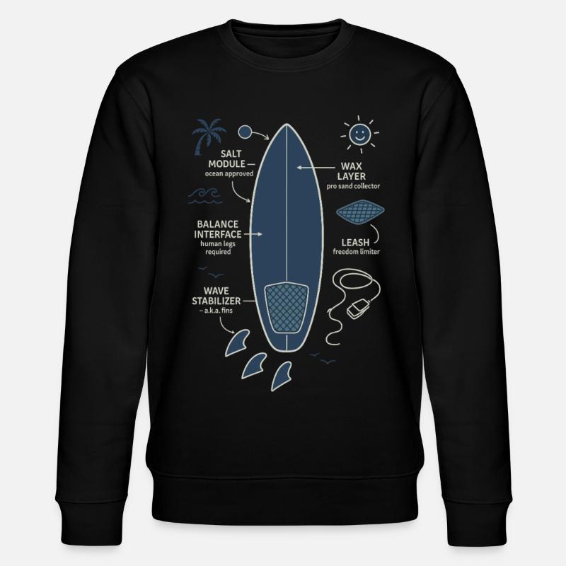 Plan de planche de surf - Sweat bio CHANGER Stanley/Stella Unisexe - noir