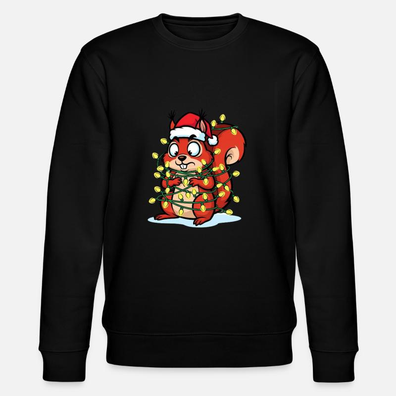 Squirrel in Christmas light - Stanley/Stella CHANGER Unisex Organic Sweatshirt - black