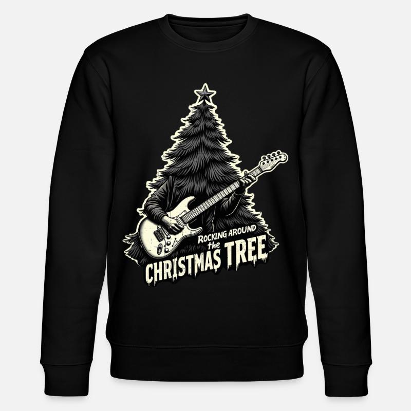 Schaukeln um den Weihnachtsbaum - Stanley/Stella Unisex Bio-Sweatshirt CHANGER - Schwarz