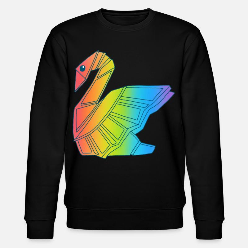 Regenbogen-Schwan - Stanley/Stella Unisex Bio-Sweatshirt CHANGER  - Schwarz