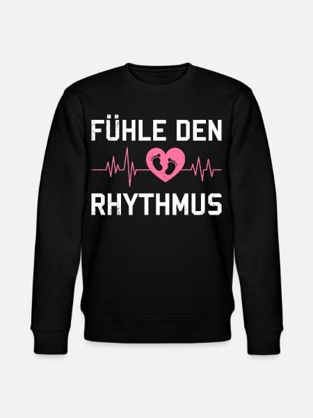 Expectant Mom FEEL THE RHYTHM Funny - Stanley/Stella CHANGER Unisex Organic Sweatshirt - black