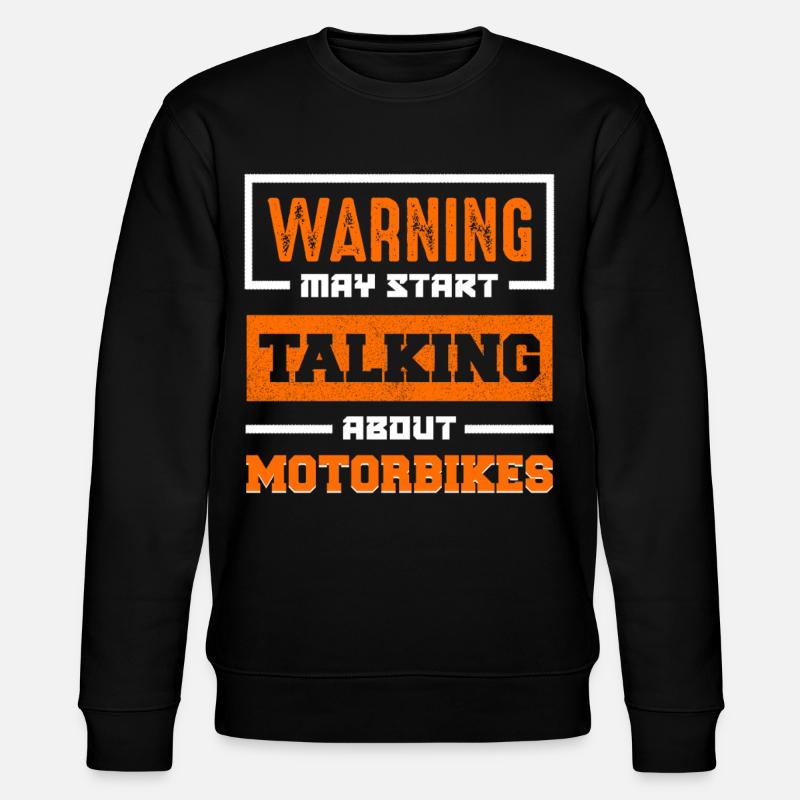 Warning: Start motorcycle talks - Stanley/Stella CHANGER Unisex Organic Sweatshirt - black