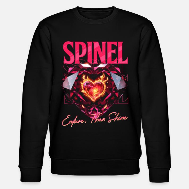 Pierre de naissance Spinelle d’août - Sweat bio CHANGER Stanley/Stella Unisexe - noir