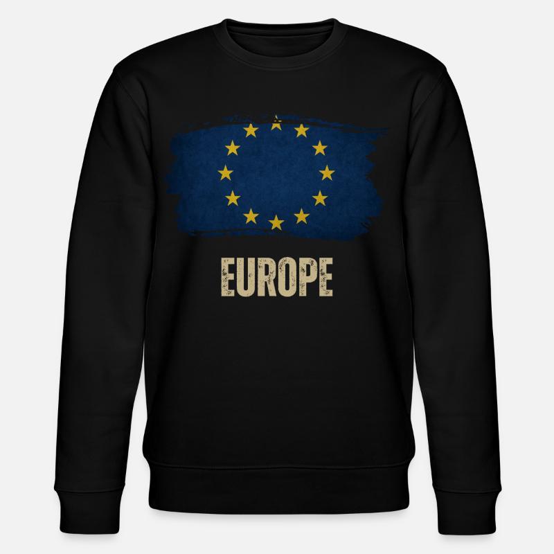 Drapeau grunge de l’Europe, j’aime l’Europe - Sweat bio CHANGER Stanley/Stella Unisexe - noir